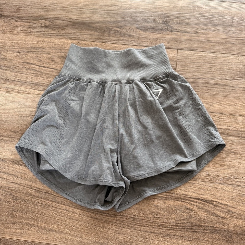 Gymshark Vital Seamless 2.0 2-in-1 Shorts - Charcoal Grey Marl - Size Small